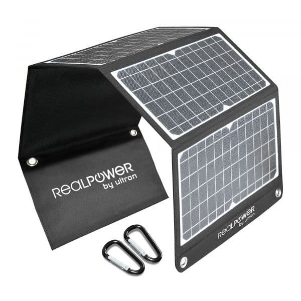 Realpower Painel Solar SP-30E 30W Monocristalino Dobrável com USB-A e USB-C