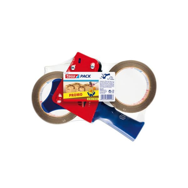 Tesa 2 Fitas de Embalar + Dispensador 66mx50mm Castanho