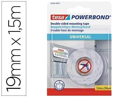 Tesa Fita Adesiva Dupla Face Powerbond Universal Uso Interior 1,5 M X 19 mm - 58565-1-0