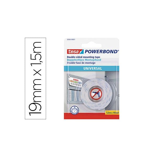 Tesa Fita Adesiva Dupla Face Powerbond Universal Uso Interior 1,5 M X 19 mm - 58565-1-0