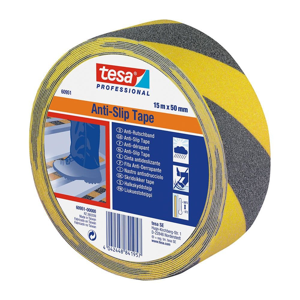 FITA ANTIDERRAPANTE PRETA/AMARECLA 15M X 50MM 60951 TESA