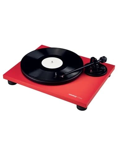 Platine vinyle Hifi rouge avec bras de lecture droit