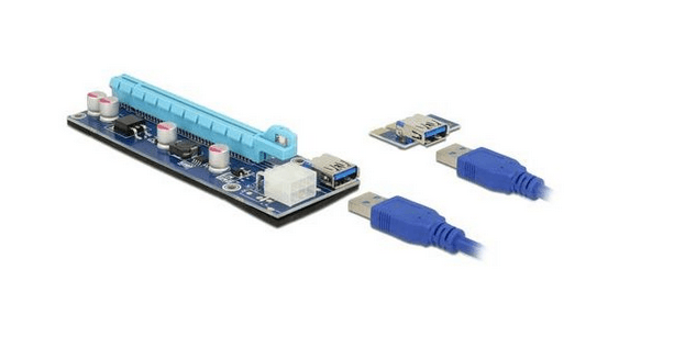 Delock Riser Card Pci Express x1 > x16 com 60 cm USB Cabo - 41426