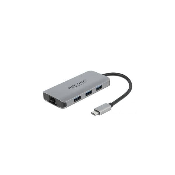 Delock USB 3.2 Hub com 4 Ports e Gigabit LAN e PD - 63252