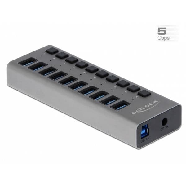 Delock DELOC-63670 Hub USB 3.0 10 Portas com Switch