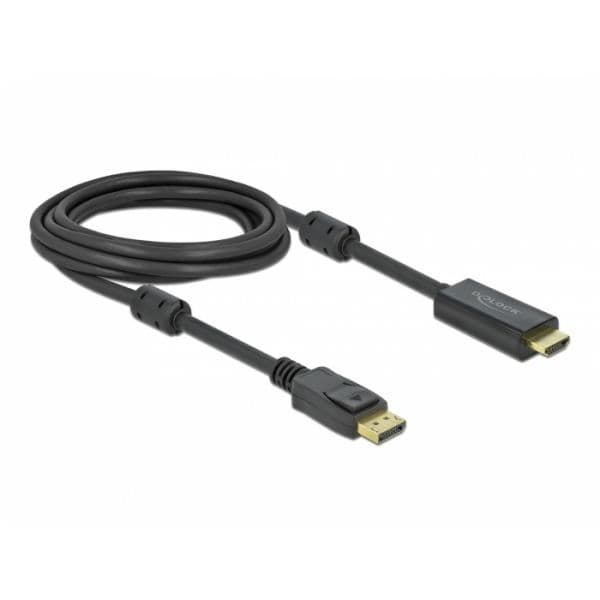 DELOCK 85957 Cabo DisplayPort 1.2 para HDMI 4K 60Hz Preto 3m