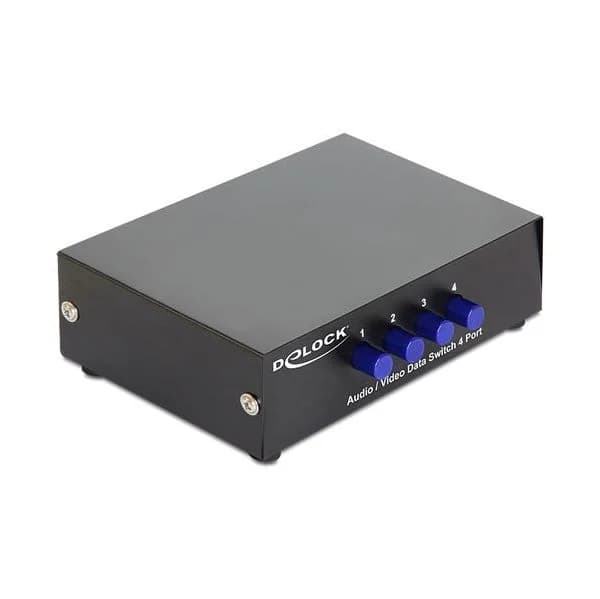 Delock A/v Switch 4 Eingänge -> 1 Ausgang Bidirektional - 87637