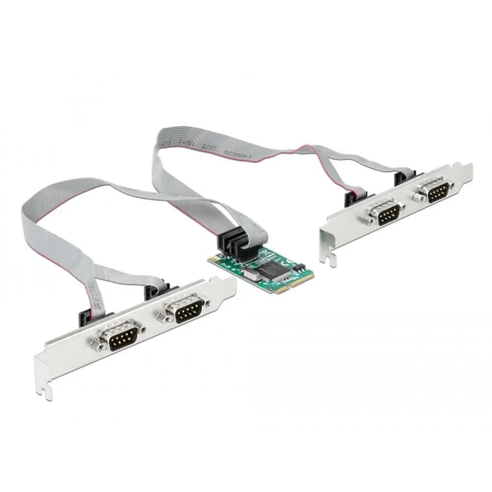 Delock Placa de Expansão Mini PCIe 4x RS-232