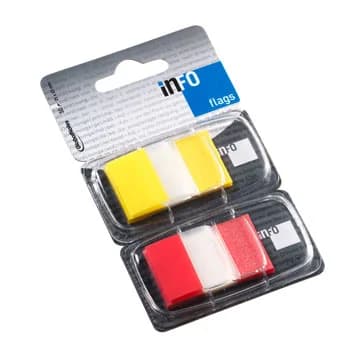 Infonotes Dispensador Tape Flags 1" Amarelo / Vermelho 2 Un.