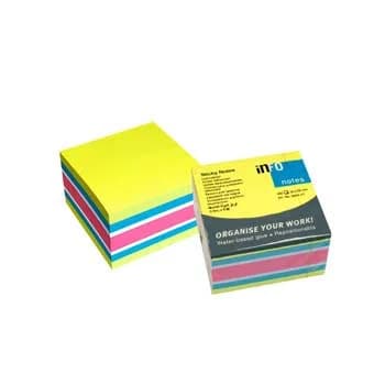 Bloco Notas Aderentes 75x75mm 4 Cores Cubo 450 Folhas x 3un