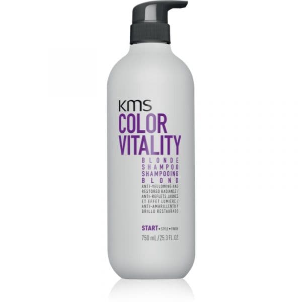 KMS Color Vitality Blonde Shampoo Hidratante para Cabelo Loiro e Grisalho 750 ml