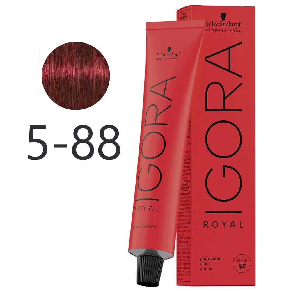 Schwarzkopf - Tinte Permanente Igora Royal 5-88 Castaño Claro Rojo Intenso 60 ml