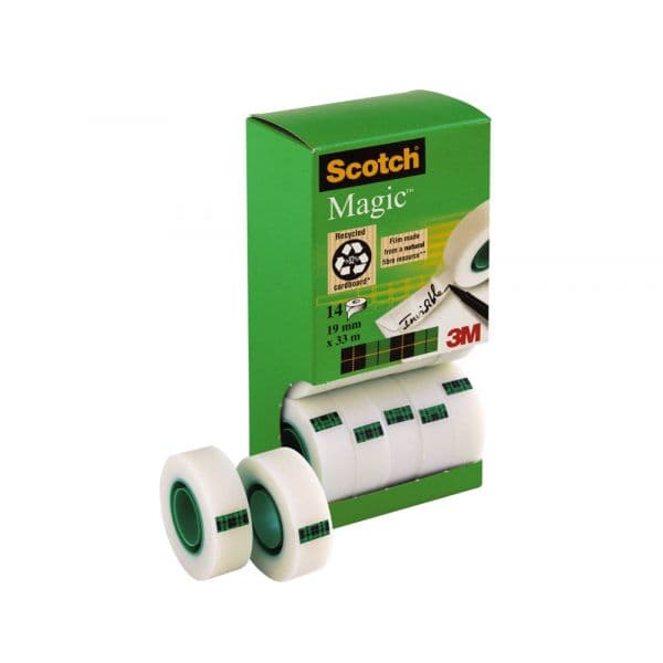 3M Fita Adesiva Scotch Magic Invisível 19mm x 33m - Pack 14 Rolos