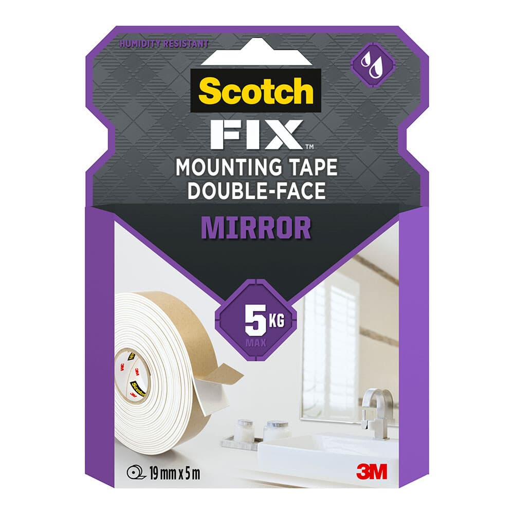 3M Fita Dupla Face Scotch para Espelhos Transparente 19mm x 5m 5kg S7927899