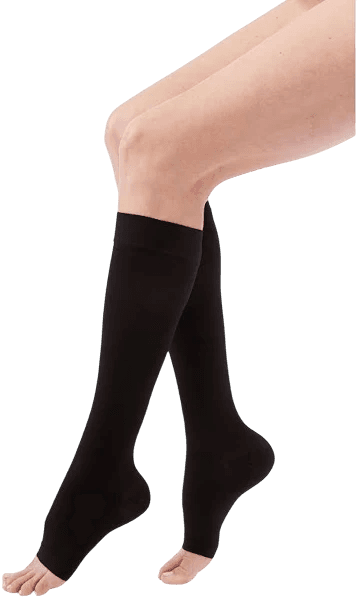 Meia elastica cl.2 comfort (PRETO, PE ABERTO, IV)