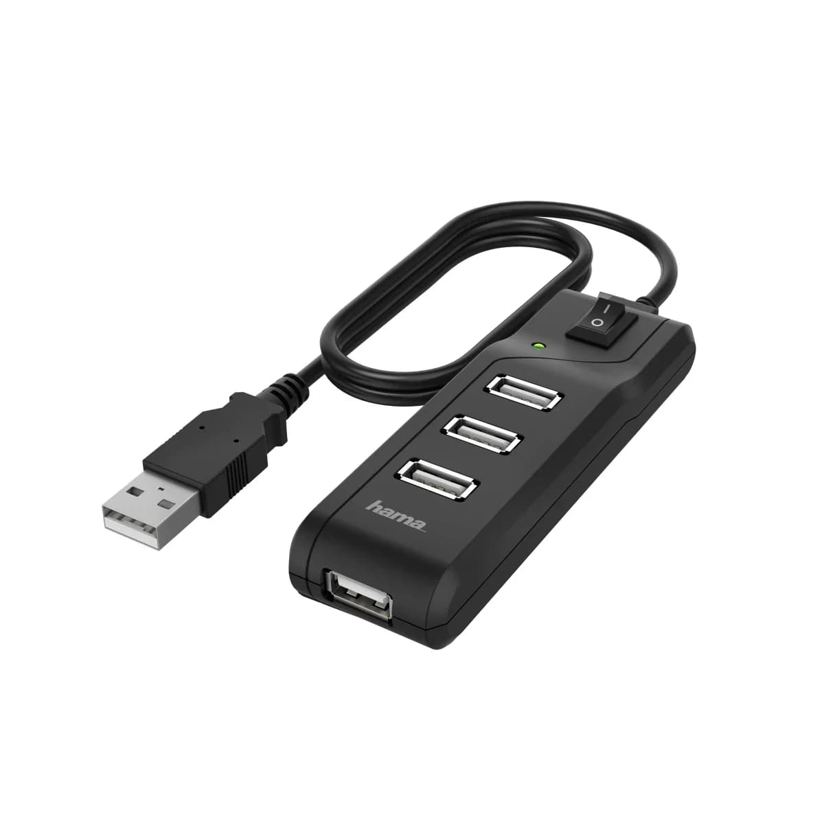 HUB USB 2.0 Hama 4 Portas c/ On/Off Preto (200118)