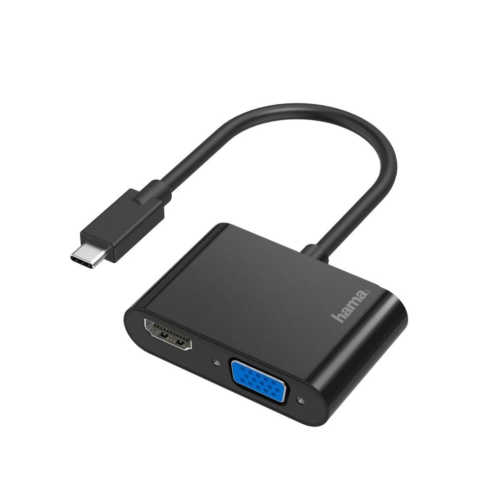 ADAPTADOR HAMA HUB  2IN1, USB-C-STECKER - VGA & HDMI, ULTRA-HD 4K