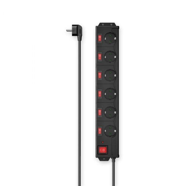 Hama Extensão Eléctrica 6 Tomadas com Proteção Preto