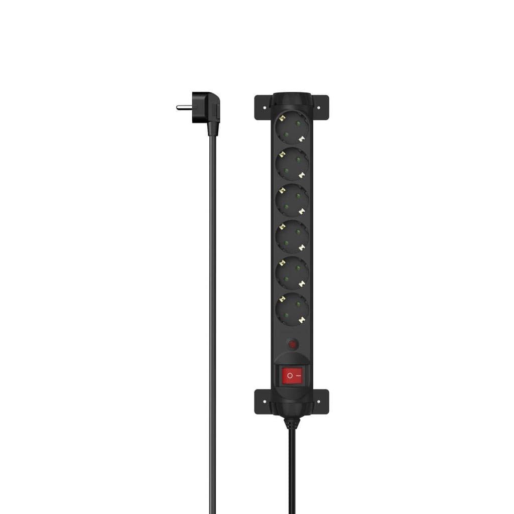 Hama Extensão Eléctrica 6 Tomadas 360º com Proteção Preto