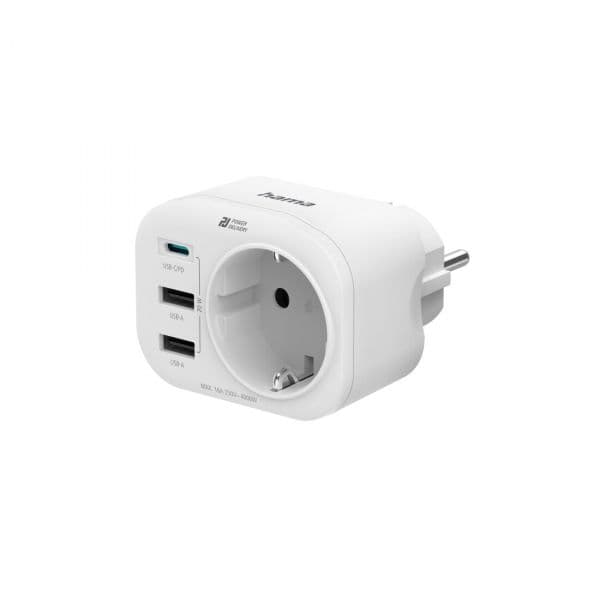 Hama Adaptador de Tomada 2x USB-A 1x USB-C (223342)