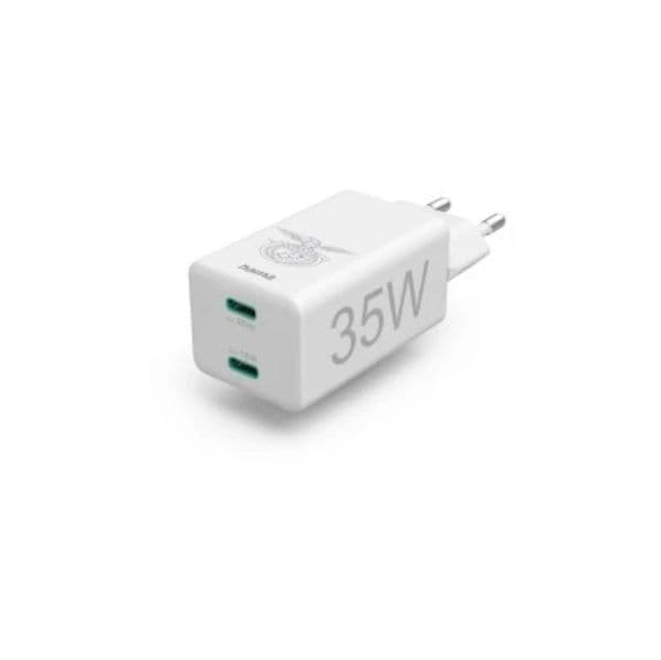 Hama Carregador Benfica Mini 2x USB-C 35W White
