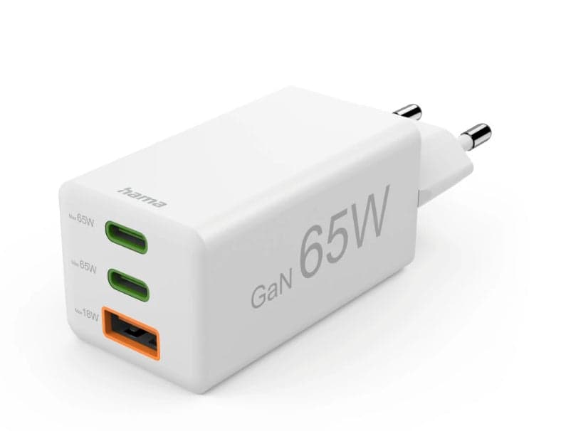 CARREGADOR HAMA GAN, 2*USB-C+1*A, 65W - 201996
