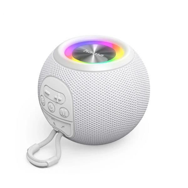 Hama Coluna Portátil Ball Shape Speaker Bluetooth 5W 5 Modos de Iluminação Branco
