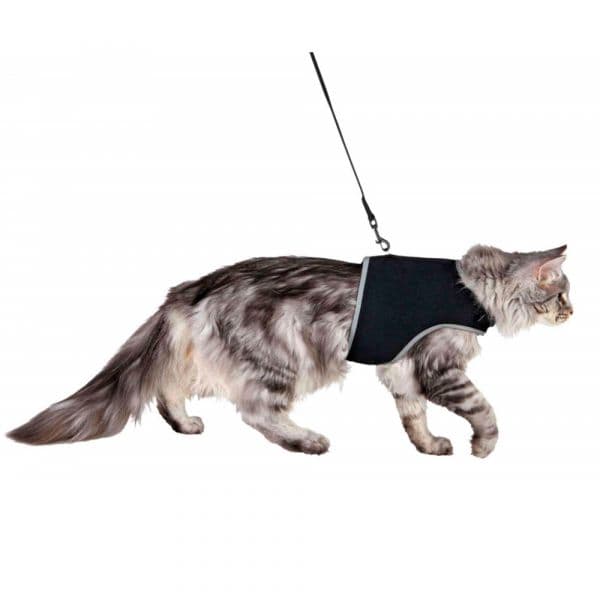 Trixie Peitoral Gatos com Correia Soft 36-54 cm, Preto