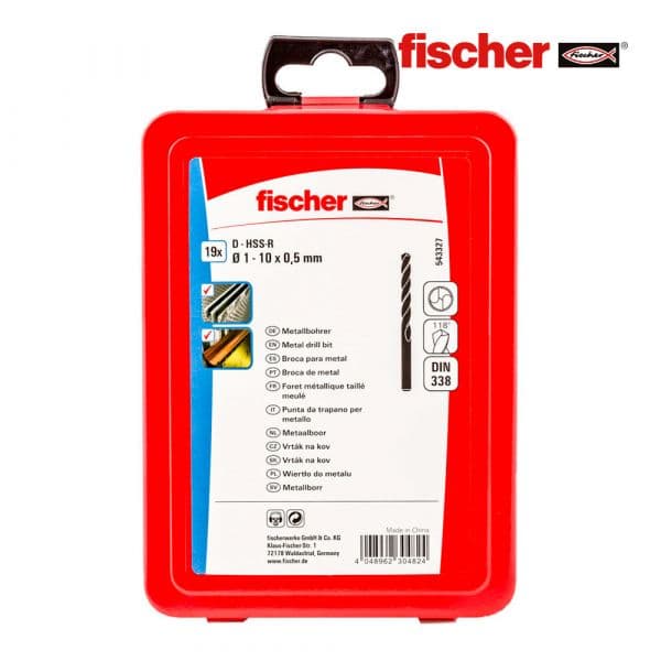 Fischer Pack 19 Brocas de Metal Hss-r din338 1-10 543327 - 96348