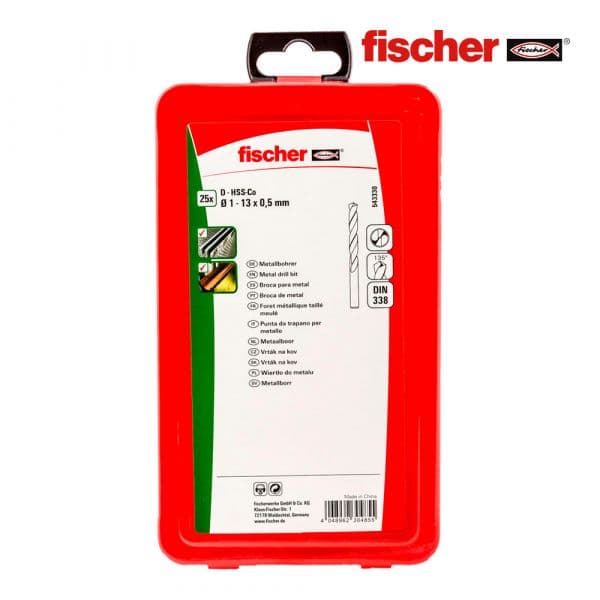 Fischer Brocas Metal Hss-co Din338 1-13mm - 25 Unidades - EDM96351