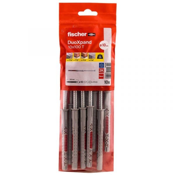 Fischer Bucha Expansão DUOXPAND T Ø10x100mm Parafuso Ø7x107mm Saco 10 Unidades