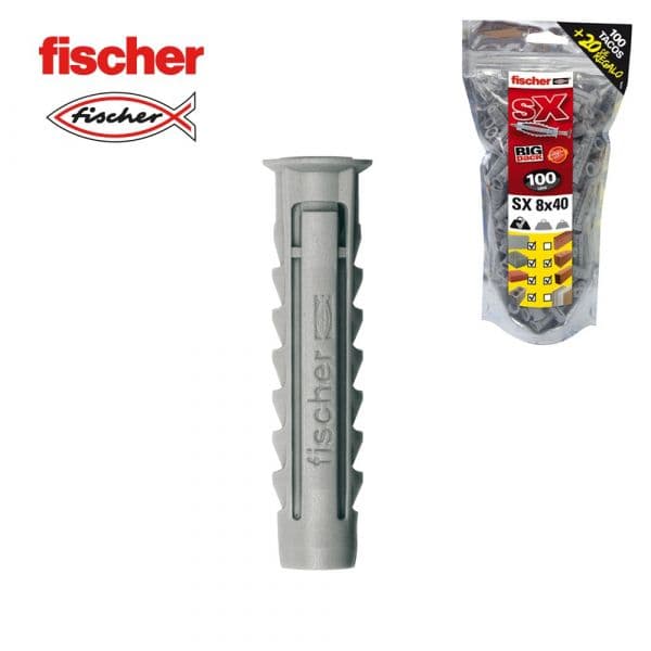 Fischer Big Pack Buchas Fischer Sx 8x40 100+20 Grátis - MI35069