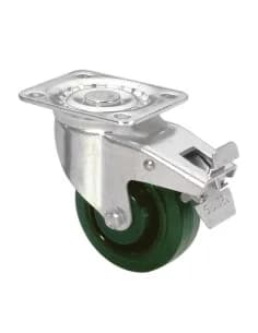 Guitel 37026 - Heavy Duty Swivel Castor 100 mm with Green Wheel and Brake