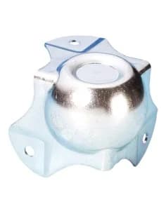 Adam Hall Hardware 4128 - Ball Corner Medium, Three-Leg, Cranked 30 mm, with Stacking Dimple