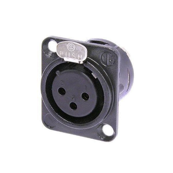 Neutrik NC3 FD-L-B-1 Xlr Femea Painel 3p Contactos Dourados