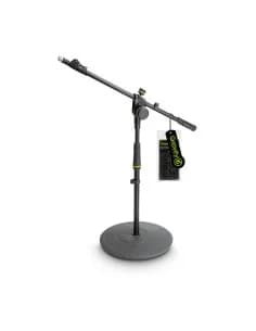 Gravity MS 2222 B - Short Microphone Stand with Round Base and 2-Point Adjustment Telescoping Boom
