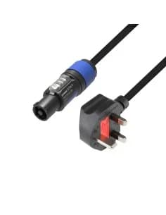 Adam Hall Cables 5 STAR PCON 0150 GB - Power Cable | Neutrik powerCON® to BS1363/A | 1.5 m