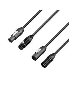 Adam Hall Cables 5 STAR H TCON D 0300 - Hybrid Cable | Power & DMX | Neutrik® XLR 3-pole x TRUE1® | 3 m