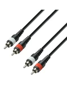 Adam Hall K3 TCC 0600 M Audio Cable moulded 2 x RCA male to 2 x RCA male, 6 m