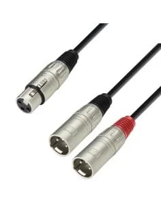 Adam Hall Cables K3 YFMM 0100 Audio Cable XLR Female to 2 x XLR Male 1 m