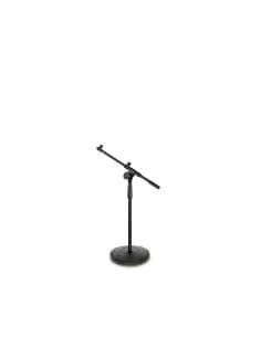 Gravity TMS 2222 - Short Touring Series Microphone Stand with Round Base and 2-Point Adjustment Telescoping Boom