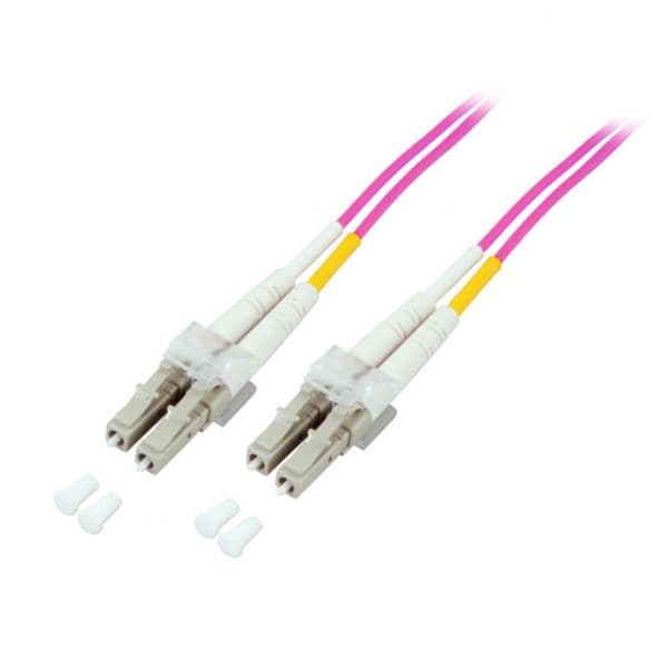 EBFEC o0319.2 Cabo de Fibra Ótica Duplex Jumper OM4 LC-LC 50/125 LSZH 2.0mm 2 Metros Violeta