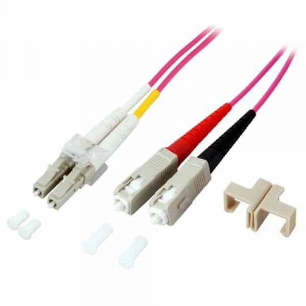 EFB OM4 Cabo Fibra Ótica LC-SC Duplex Jumper 50/125 LSZH 5m Violeta/Rosa