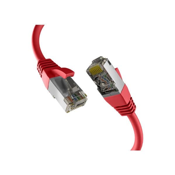 EFB EC020200296 Cabo de Rede CAT8.1 RJ45 Patch S/FTP PIMF 10m Vermelho