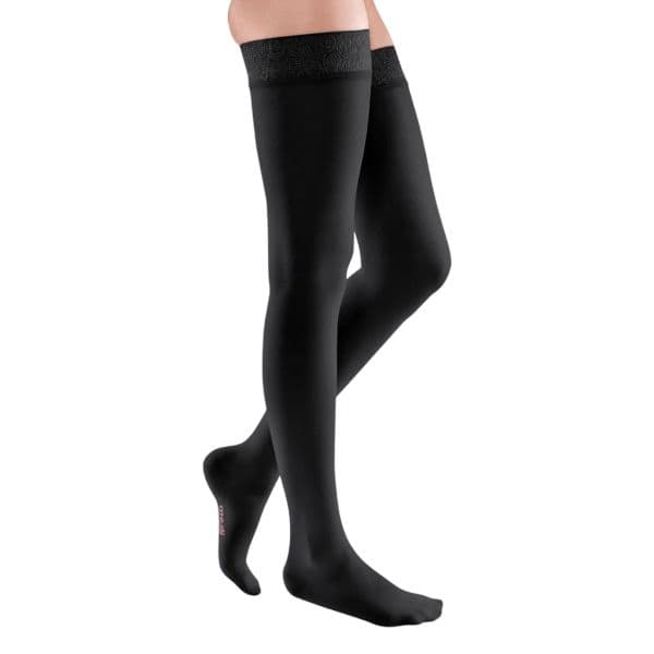 Medi Meia Elastica C/banda Fixação Ccl2 Elegance (preto, Iii)
