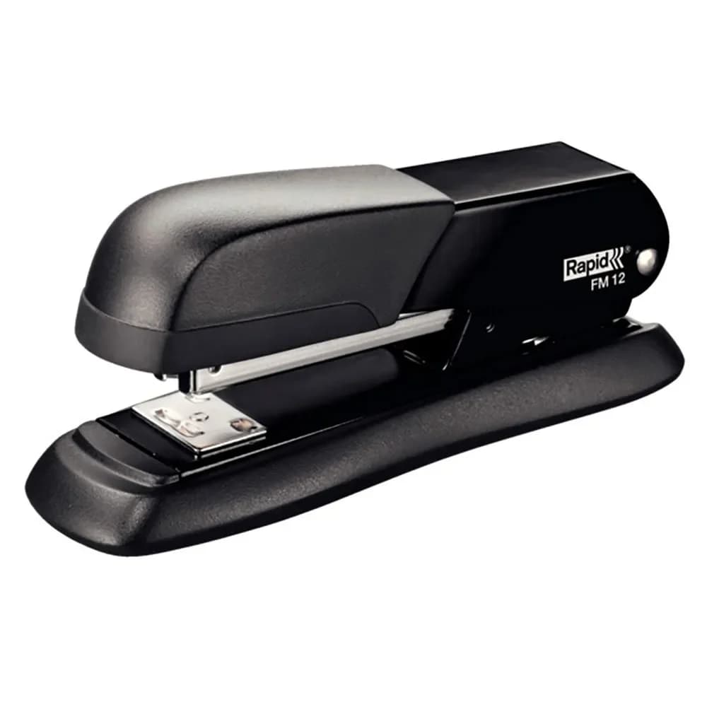 Rapid Agrafador FM12 Metálico Até 25 Folhas Usa Agrafes 24/6 e 26/6 Preto
