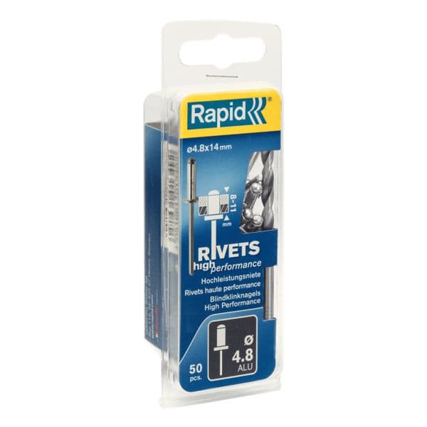 Rapid Rebites de Fixação com Broca Ø 4.8 x 14 mm Alumínio 50 Unidades