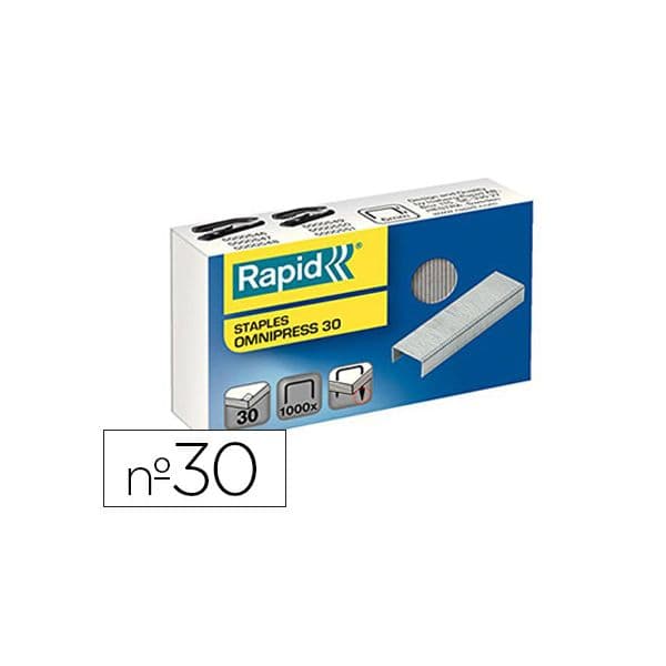 Rapid Caixa 1000 Agrafos 23/6 Omnipress 30 Galvanizados