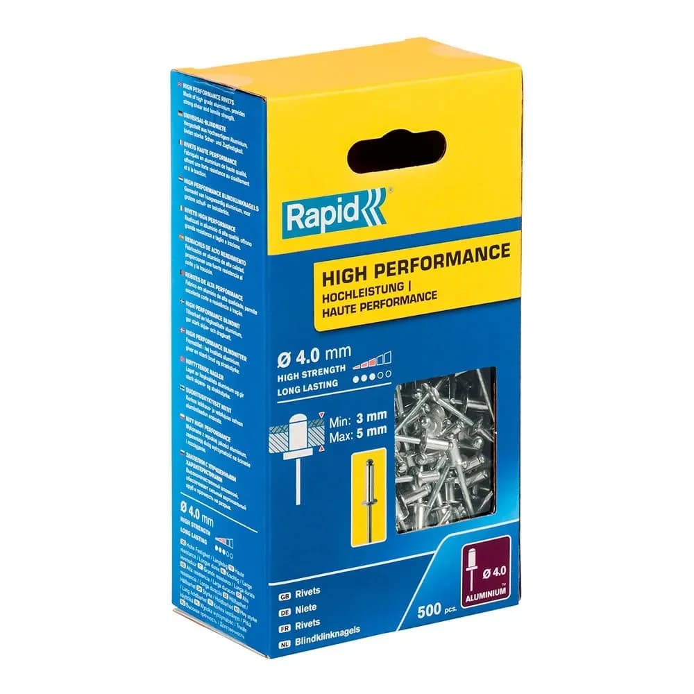 Rapid Caixa de Rebites Ø 4x8mm Alumínio 500 Unidades