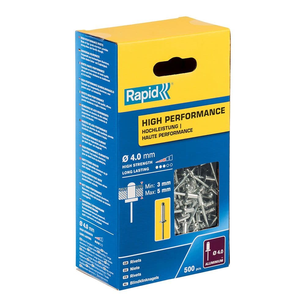 Rapid Caixa de Rebites Ø 4x8mm Alumínio 500 Unidades